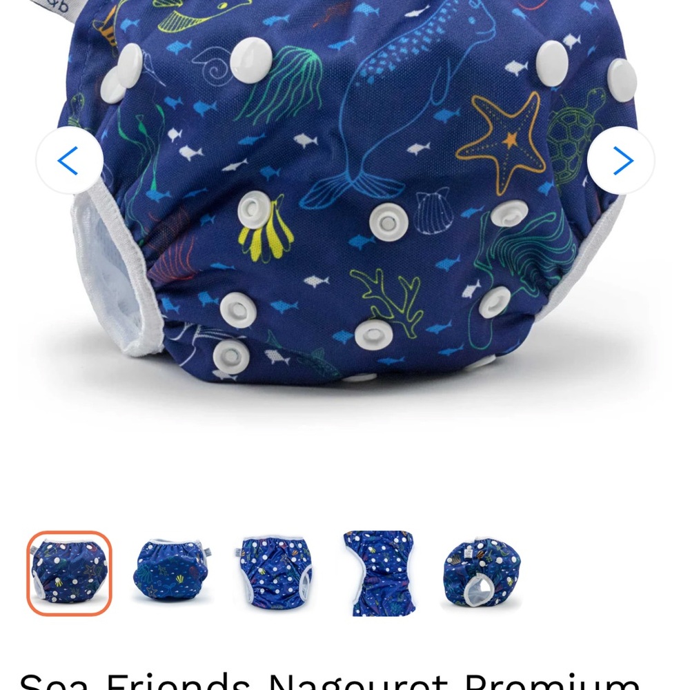 Bumkins Blue and White Diaper Cover Ocean Theme